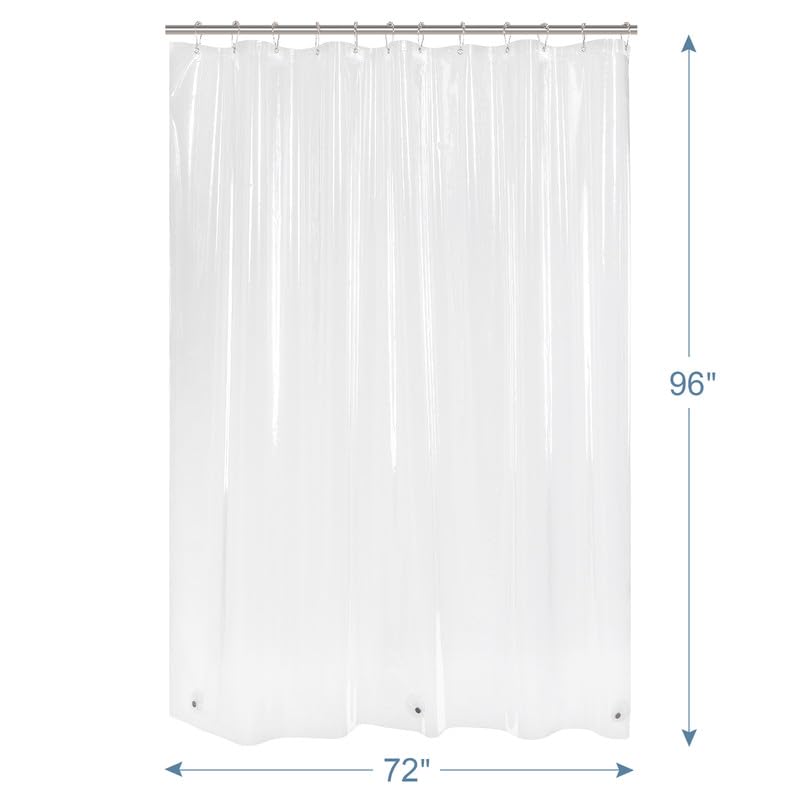 Amazer Extra Long Shower Curtain Liner, 72 x 96 Clear Plastic Shower Liner PEVA Waterproof Medium Weight Shower Curtains for Bathroom with Magnets and Grommets - Image 3